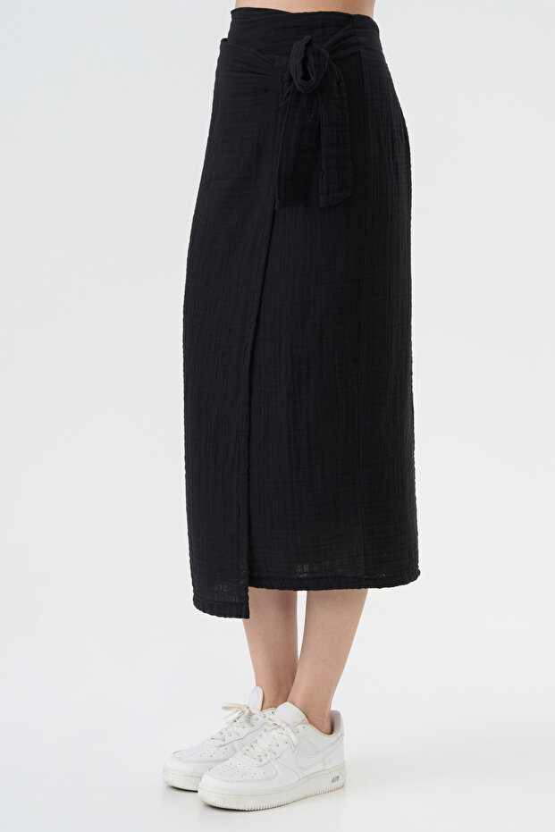 Anvelop Siyah Müslin Etek - 7