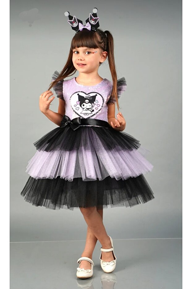 Kuromi Printed Tiara Special Day Celebrations Dress