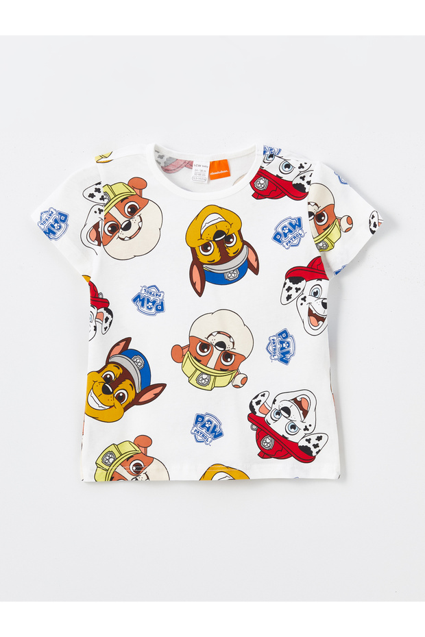 Komplet piżamowy dla chłopca z krótkim rękawem i okrągłym dekoltem, z nadrukiem Psiego Patrolu - 2