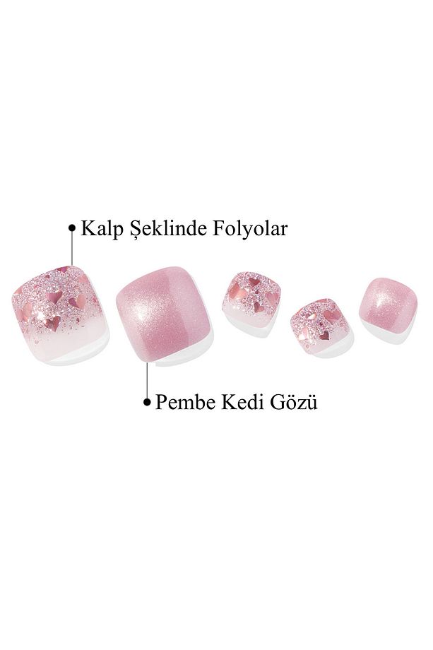 P Heart Glimmer Jel Tırnak 30 Adet, 2 Kullanım - 5