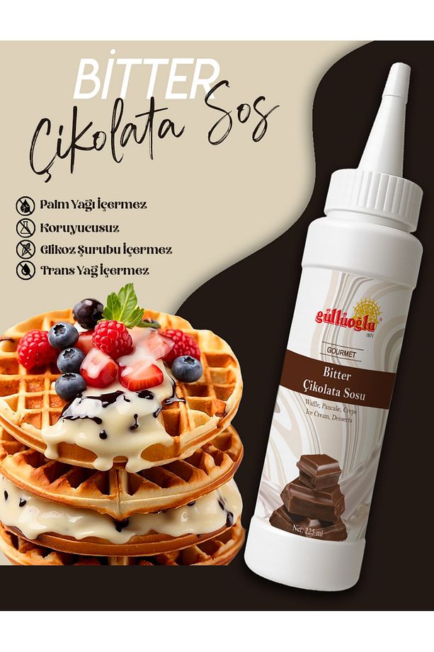 Sıvı Fondü Şelale Sos - Waffle & Krep & Pankek & Tatlı & Dondurma & Kruvasan Sos - 300 gr / 225 ml - 3