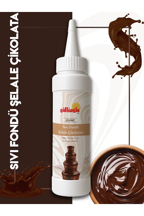 Sıvı Fondü Şelale Sos - Waffle & Krep & Pankek & Tatlı & Dondurma & Kruvasan Sos - 300 gr / 225 ml - 1