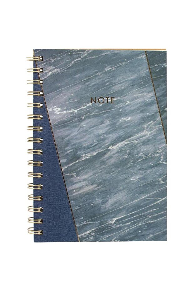 دفتر ملاحظات رمادي مُسطّر بالرخام A5 - 96 ورقة (192 صفحة) - 1