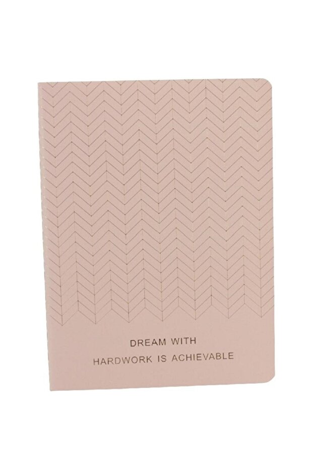 دفتر ملاحظات مسطر "الحلم بالعمل الجاد قابل للتحقيق" B5 - 62 ورقة بلون الخوخ - 1