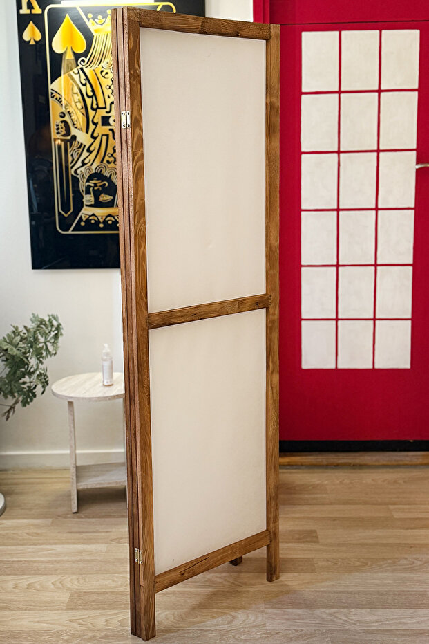 Paravan Ahşap 3 Kanat Paravan Seperatör - 4