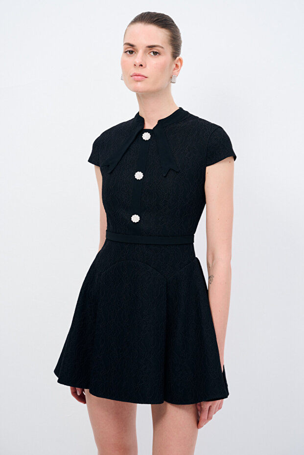 Night Zoom Dantelli Mini Elbise - 2