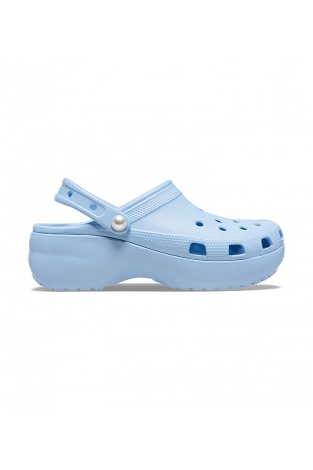 Blue Classic Platform Pearl Clog