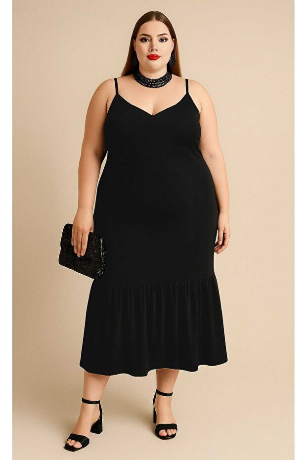 فستان مكشكش مقاس كبير - 1