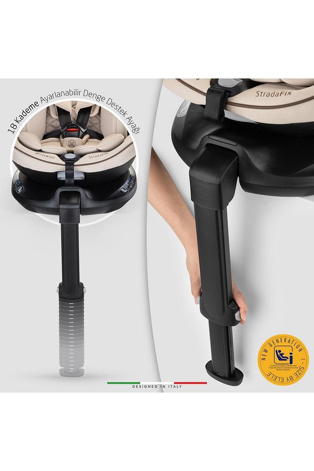 StradaFix 360° Dönen I-Size Oto Koltuğu İsoFix 40-150 CM 0-36 KG Yeşil - 6