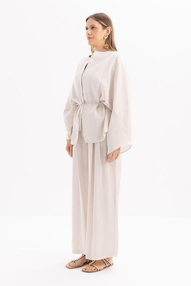 Taş-Belden Bağcıklı Modal Kimono - 3