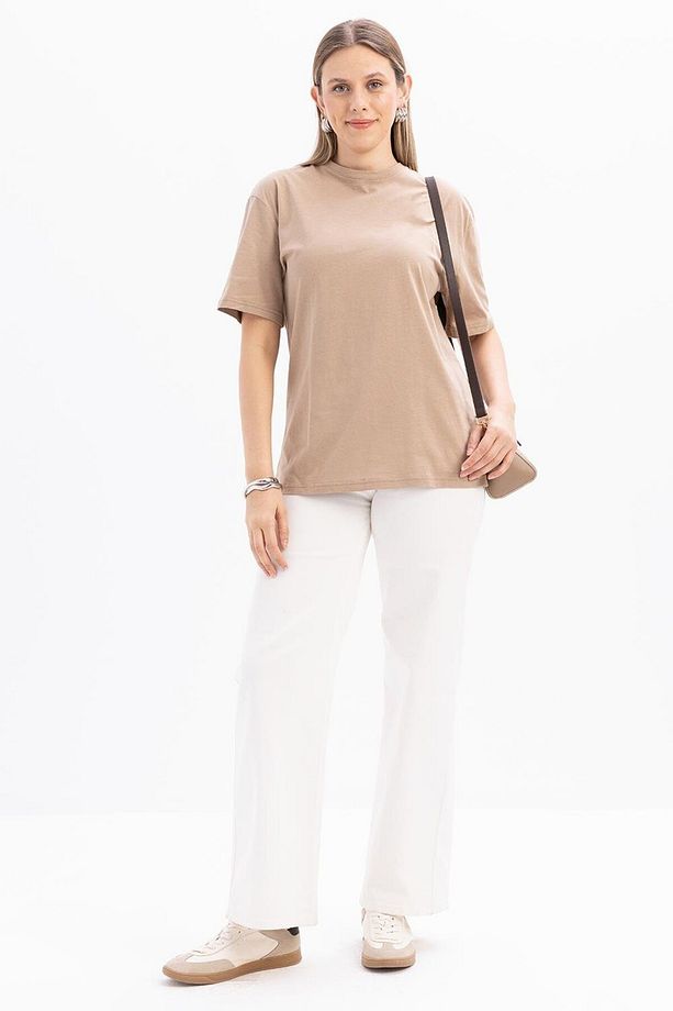 Vizon-Kısa Kollu Nakış Detaylı Süprem Tshirt - 2