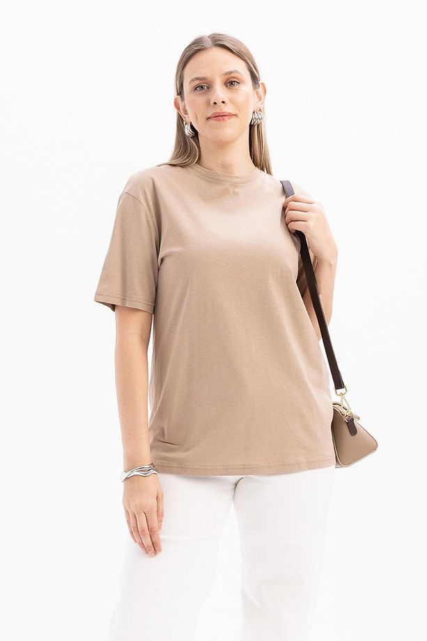 Vizon-Kısa Kollu Nakış Detaylı Süprem Tshirt - 1