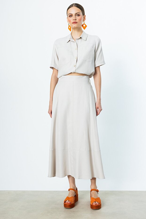 Fusta Midi din bumbac - 1
