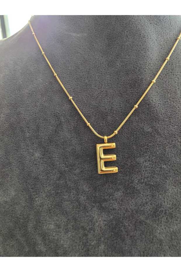 ÇELİK E HARFİ BALON KOLYE - 1