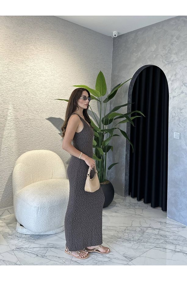 V Yaka Örme Elbise - 3