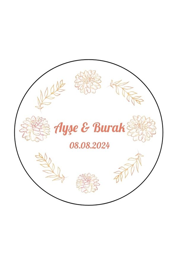 Round Purple Floral Henna Engagement Wedding 3X3Cm Custom Label / 50Pcs Sticker