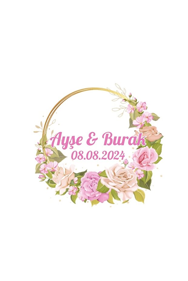 Winter Fruity Leafy Wreath Sticker Henna Engagement Wedding 3X3Cm Custom Sticker / 50Pcs Sticker