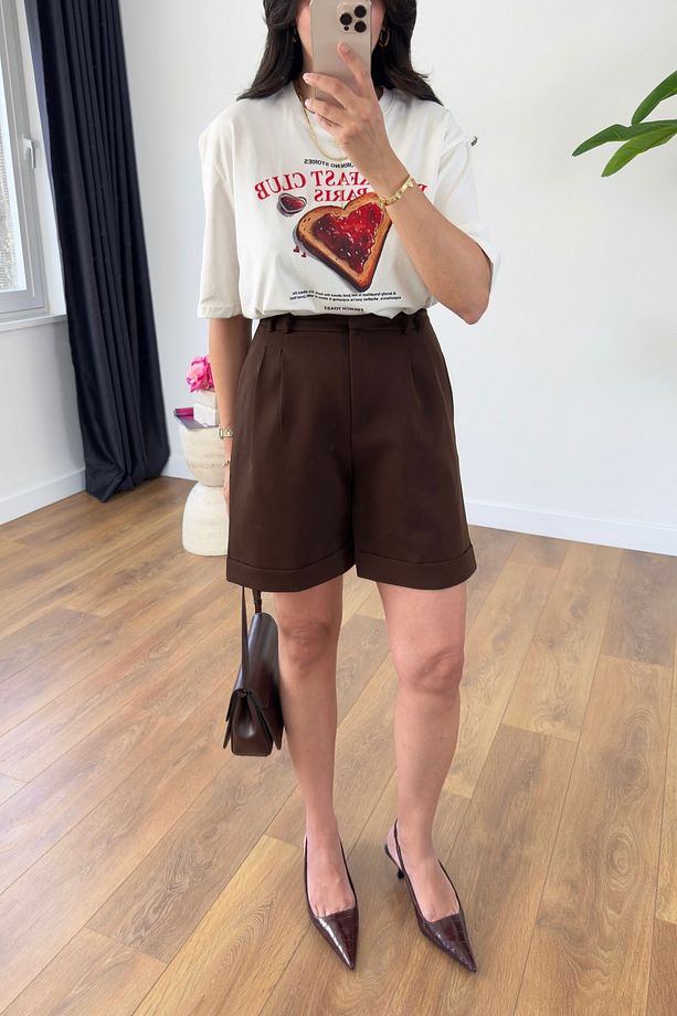Dania Acı Kahve Double Paça Şort - 3