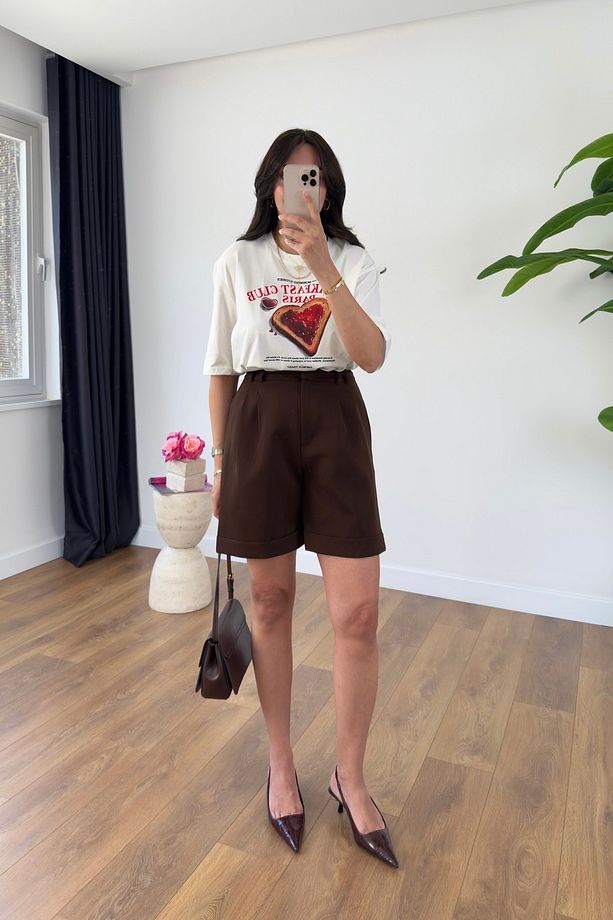Dania Acı Kahve Double Paça Şort - 1