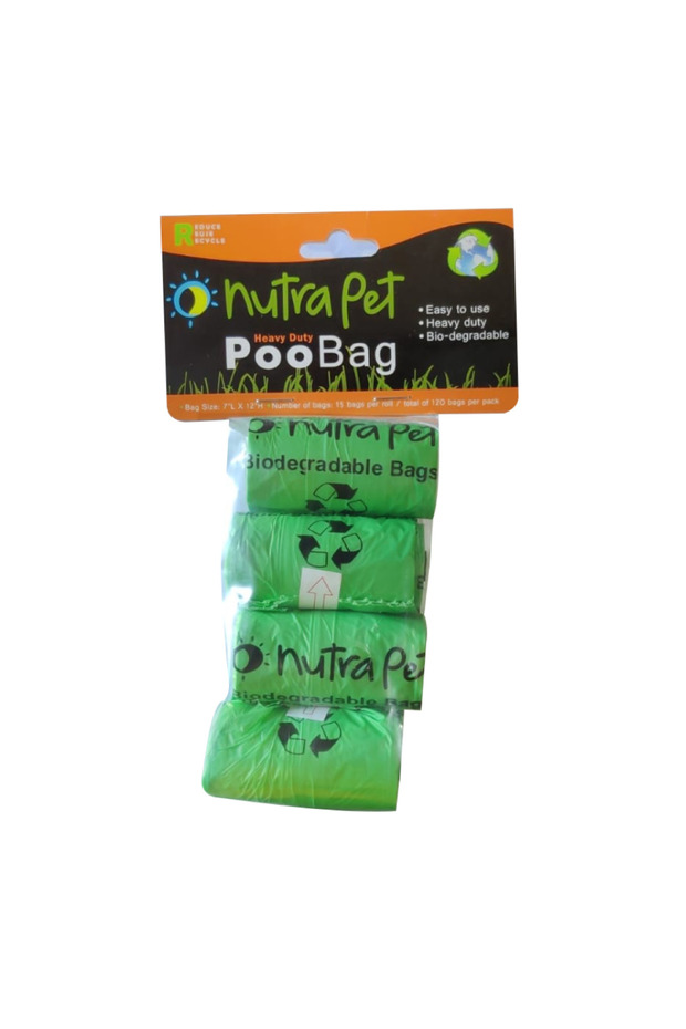 Green Poo Bags 8 rolls with Header Card