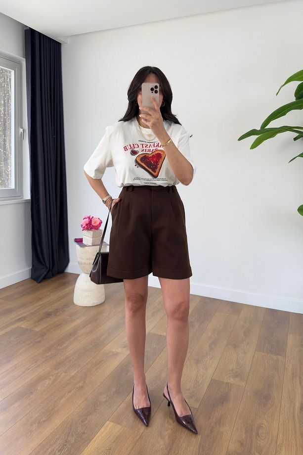Dania Acı Kahve Double Paça Şort - 2