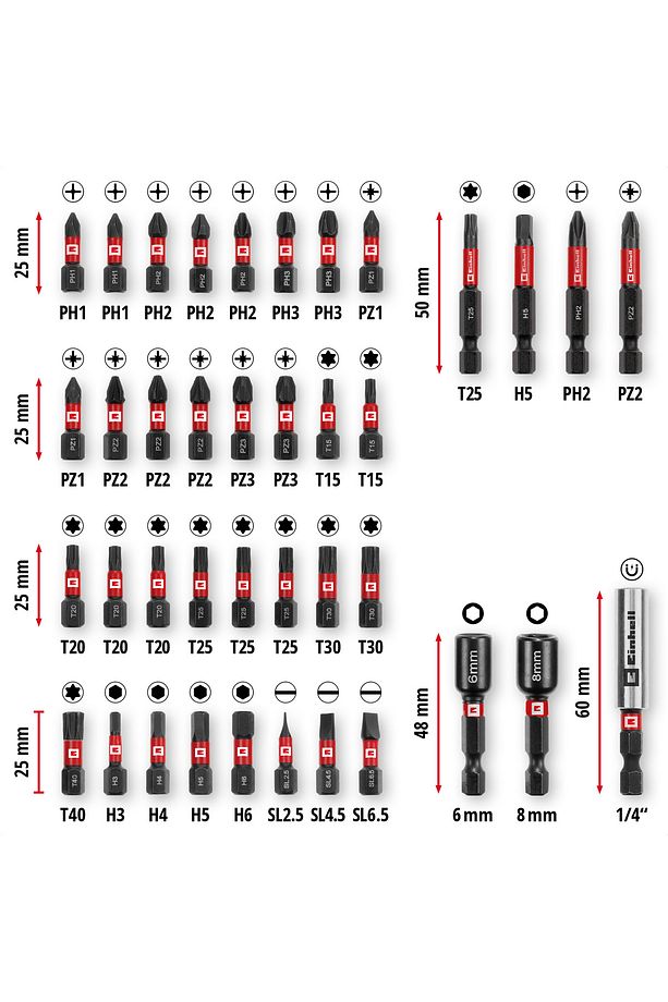 Bits uç seti 39 parça, M-Case kutu - 49109210 - 2