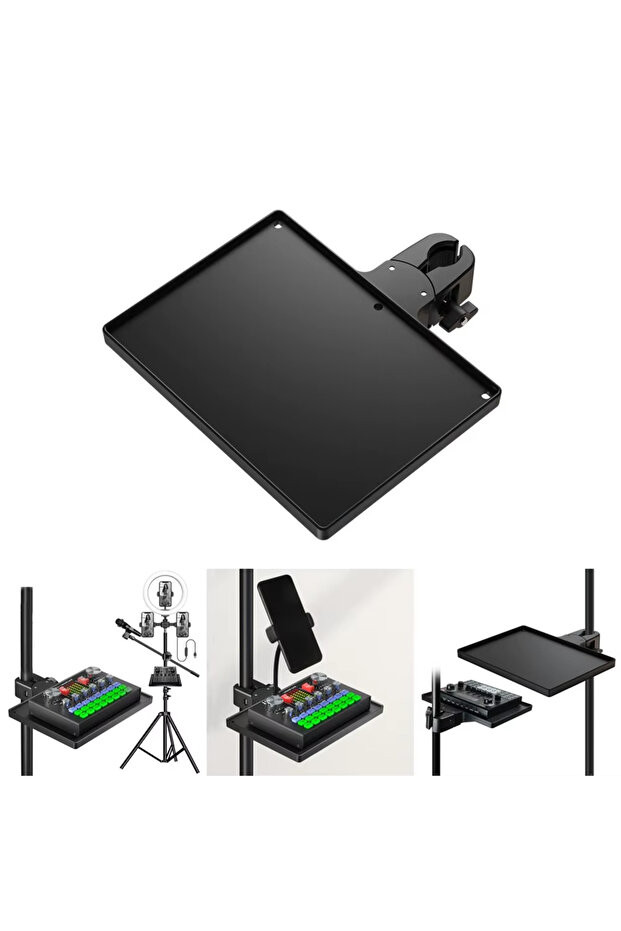 Tripodlara Monte Universal Sehpa Notebook Mikrofon Kitap vb Malzeme Rafı 228x168mm - AL5290 - 1