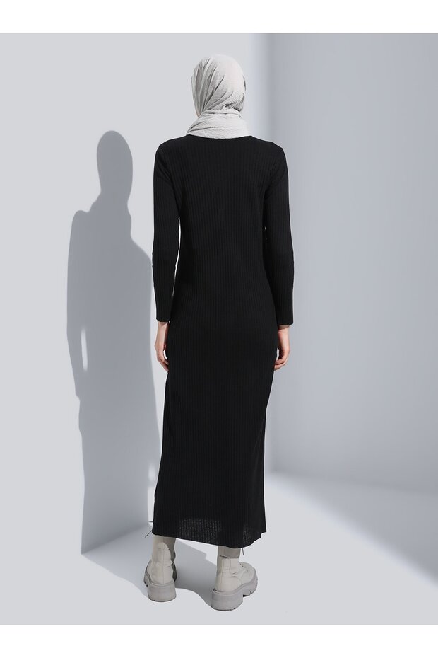 Basic Camisole Hijab Φόρεμα - Μαύρο - Μπενίν - 4