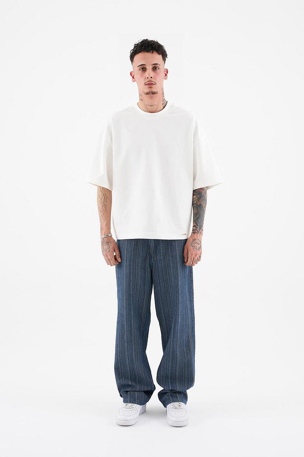 Erkek Ethnical Patterned Jean Mavi - 6