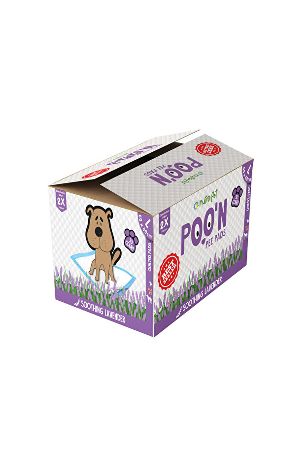 Poo N Pee Pads Lavender Scented 60 Cms X 60 Cms 5 X Absorption With Floor Mat Stickers