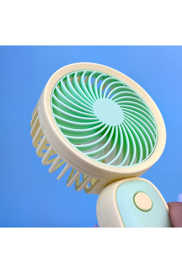 Mini ElFanı Masa Fanı Soğutucu 1Modlu Taşınabilir Şarj Edilebilir PratikMini Vantilatör Sarı HQ66-19 - 3