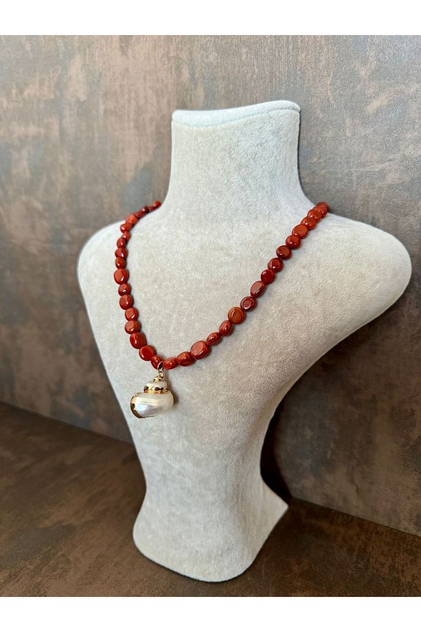 Mercan kolye ve küpe set - 4