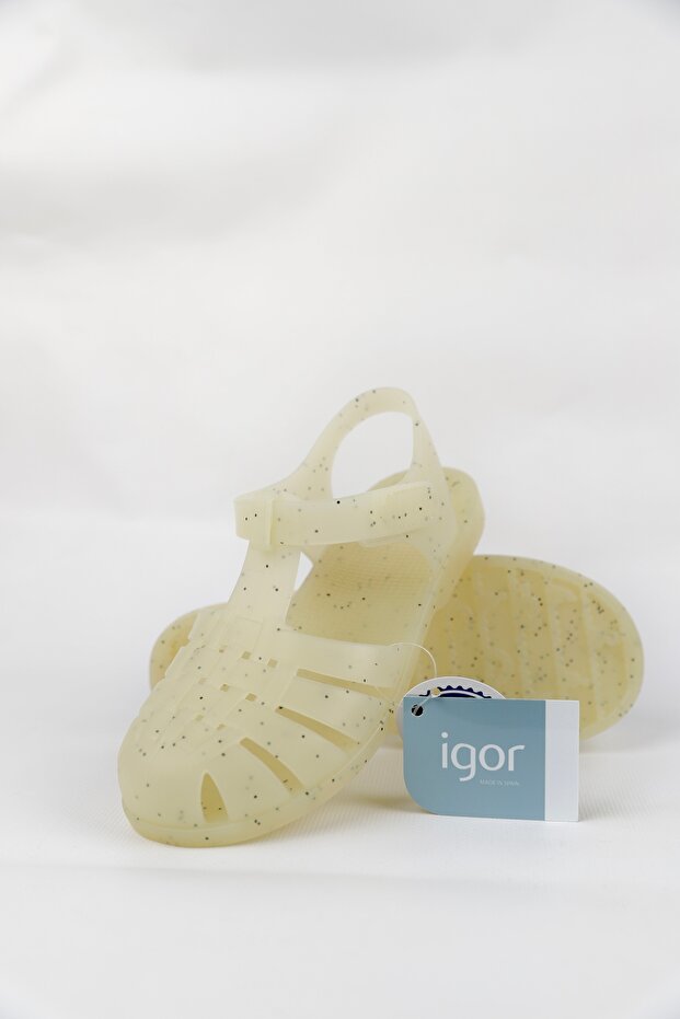 IGOR 30-34 NUMRA ARASI CLASİCA V.BLACK GLİTTER SANDALS - كريمي