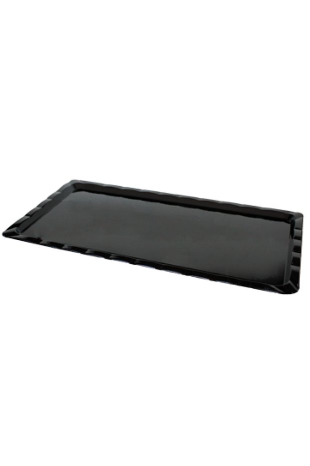 polycarbonate rectangular dessert plate 15x30x2cm black