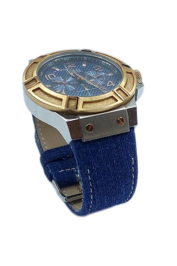 Guess W0040G6 Uyumlu El Yapımı Kot Kumaş Saat Kordonu – Şık ve Dayanıklı Yedek Kayış - 3