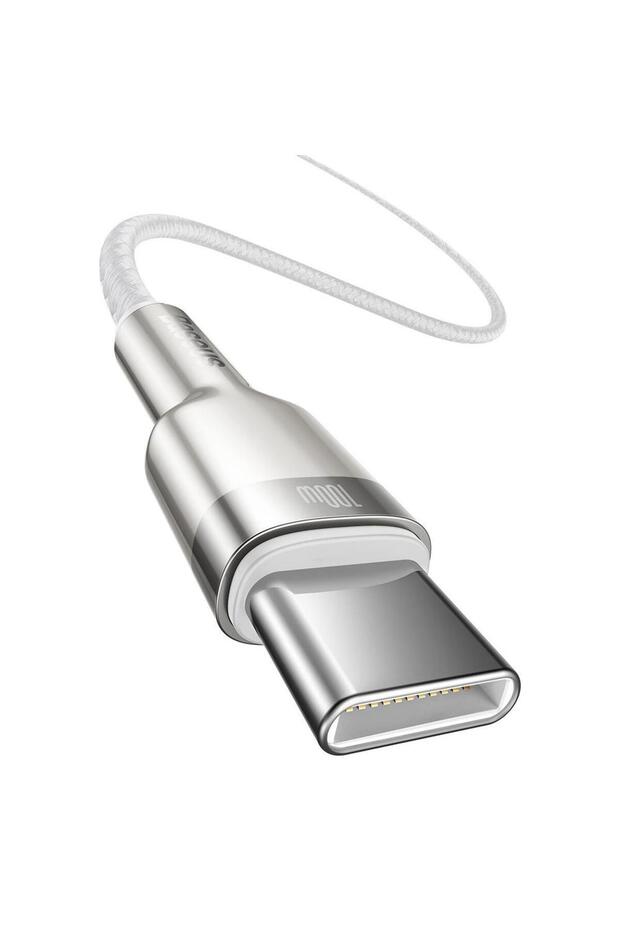 Data cable Baseus Coffee, USB-C - USB-C, 100W, 2m, White - 2
