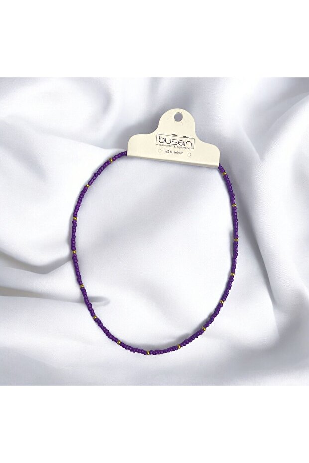 الأرجواني مطرز قلادة - 1