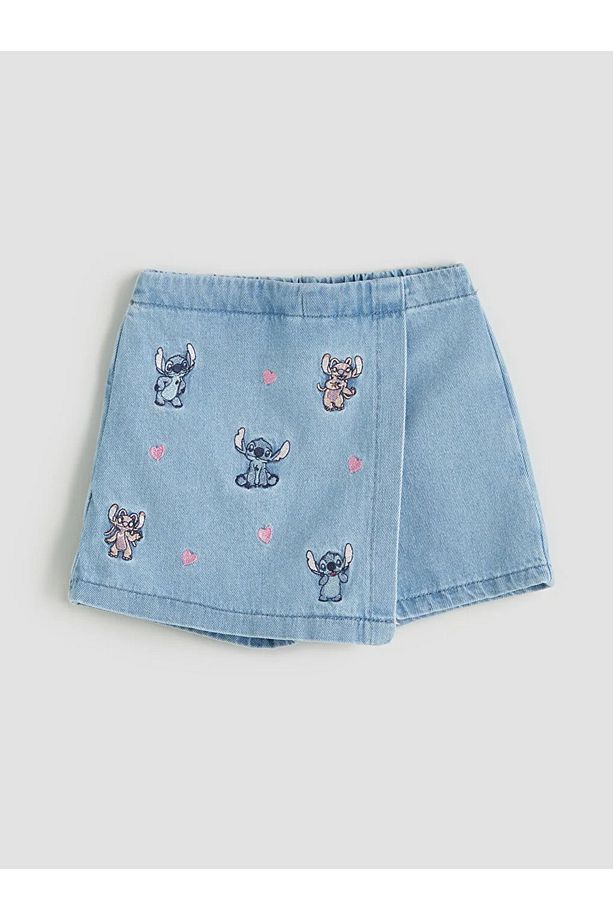 LCW Kids Indigo Nakışlı Kız Çocuk Şort - 1