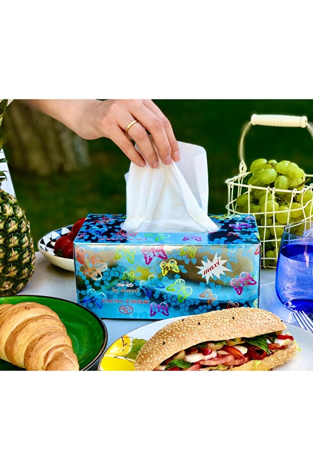 Metalize Kutu Tek Tek Al Puf Mendil 200 Yaprak 20+4 Hediyeli Paket (Toplam 24*200=4800 Yaprak) - 3