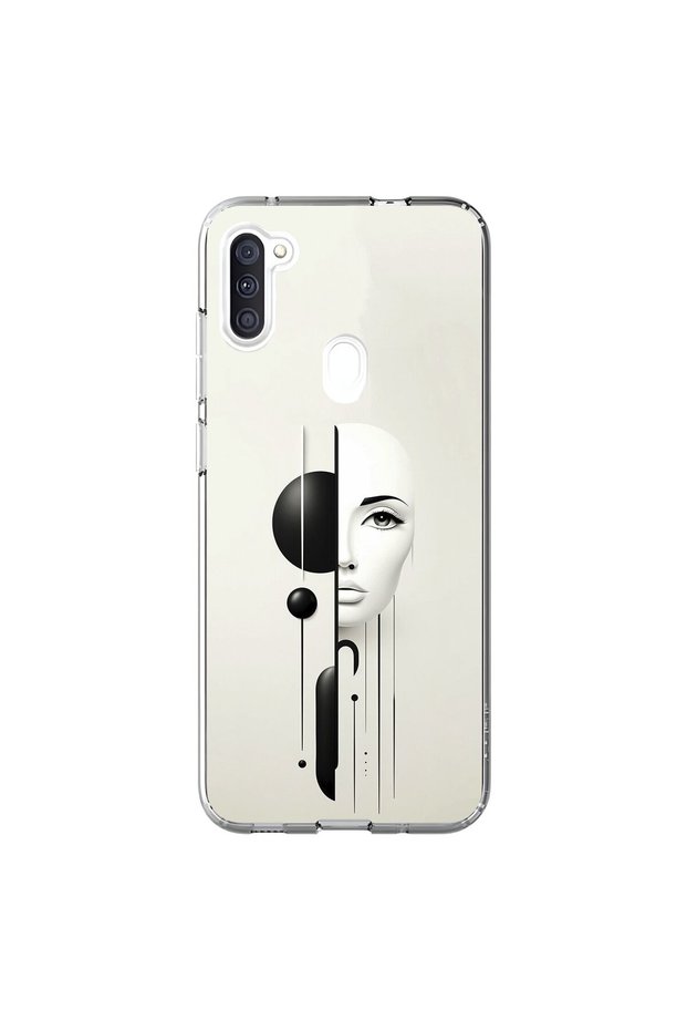 Samsung Galaxy A11 Compatible Transparent Case with Aesthetic Face 2 Design