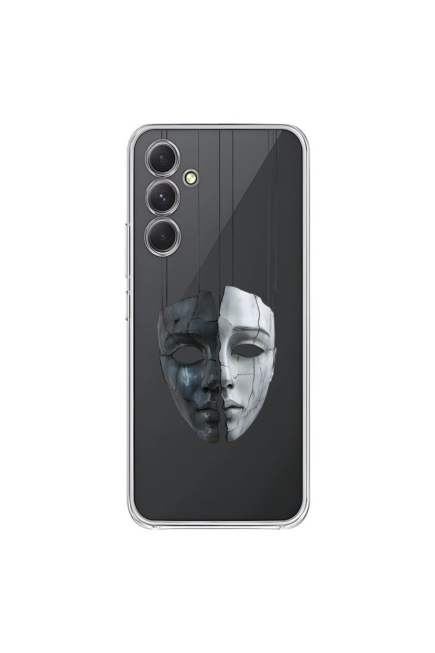 Samsung Galaxy A54 Compatible Transparent Case with Aesthetic Face 8 Design