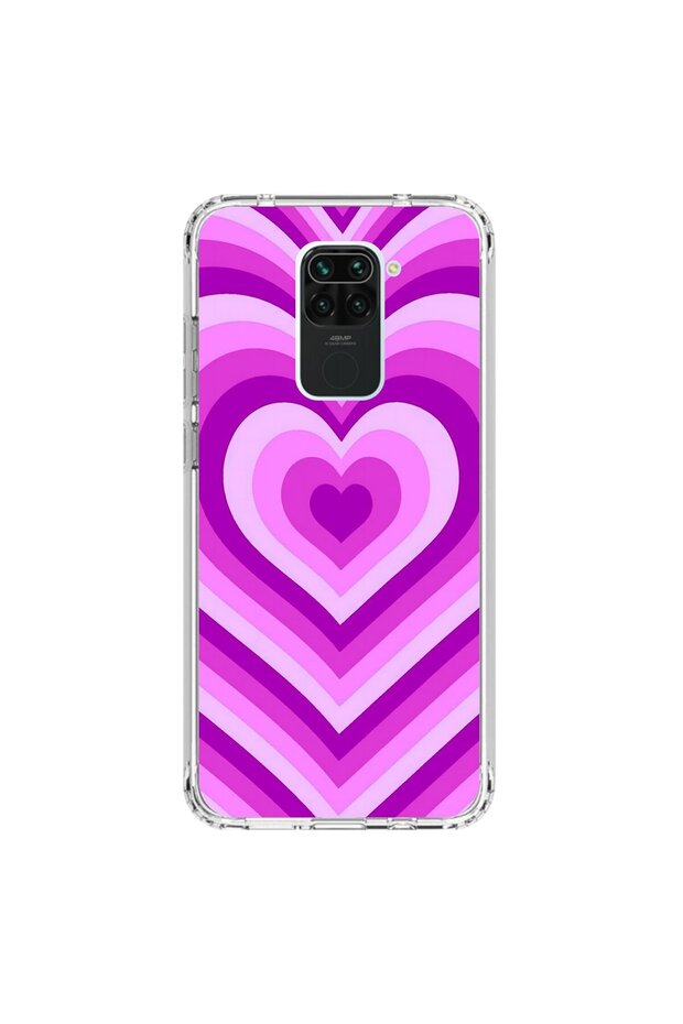حافظة شفافة متوافقة مع هاتف Xiaomi Redmi Note 9 مع تصميم قلب 2