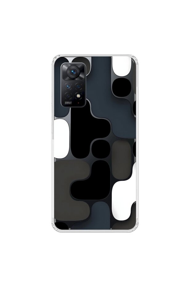 حافظة شفافة متوافقة مع هاتف Xiaomi Redmi Note 11 Pro مع تصميم واحد