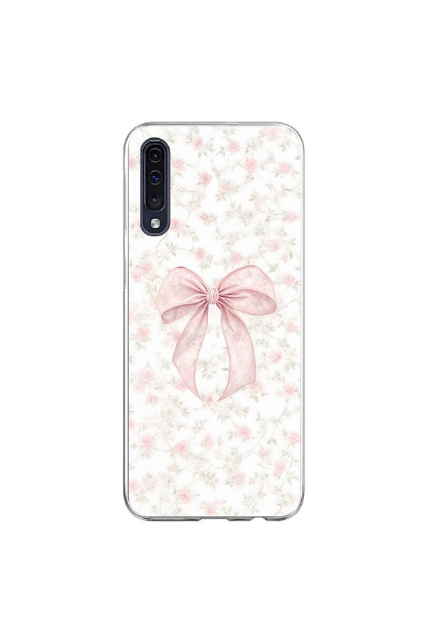 Samsung Galaxy A70 Compatible Transparent Case with Ribbon 2 Designs