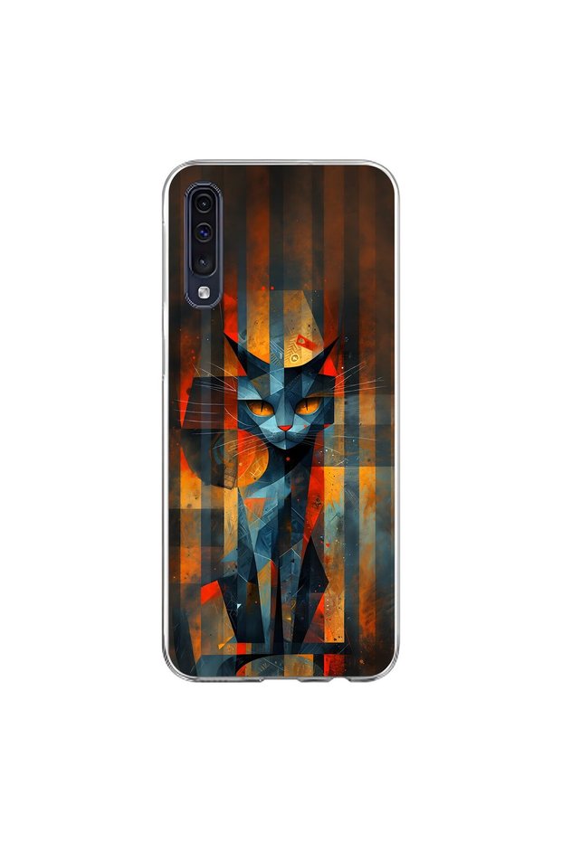 حافظة شفافة متوافقة مع هاتف Samsung Galaxy A70 بتصميمين جماليين