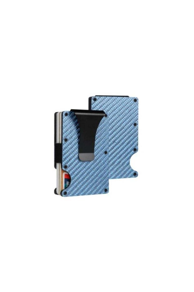 Fubq RFID Carbon Fiber Wallets Minimalist Aluminum Metal Money Clip Wallet