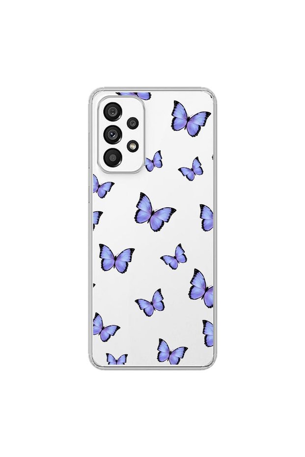 Samsung Galaxy A73 Compatible Transparent Case Butterfly 3 Design