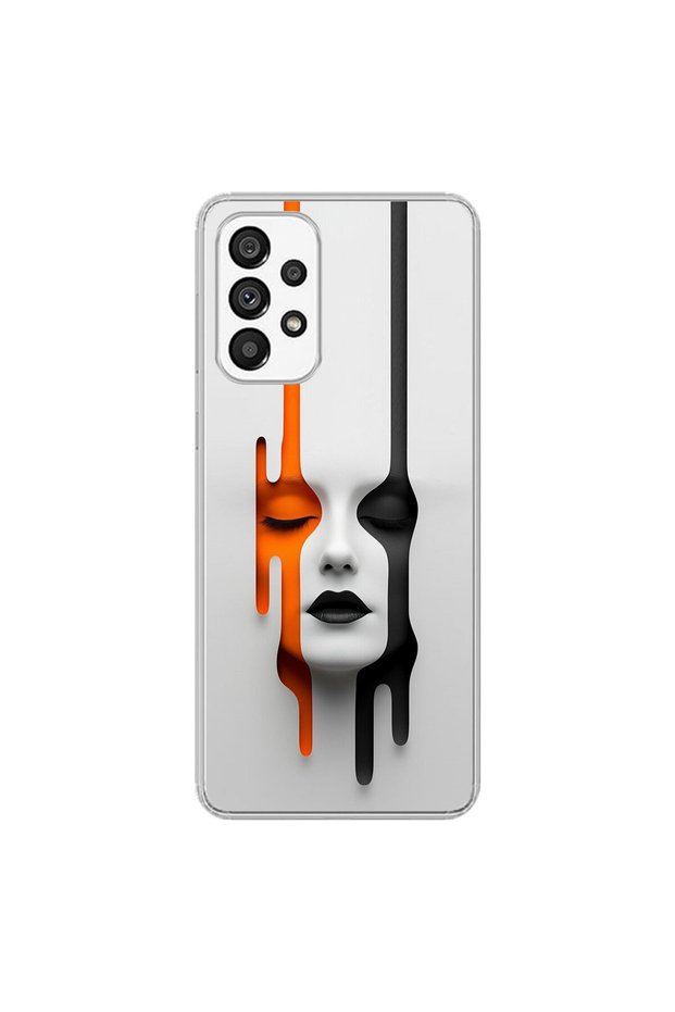Samsung Galaxy A73 Compatible Transparent Case with Aesthetic Face 1 Design