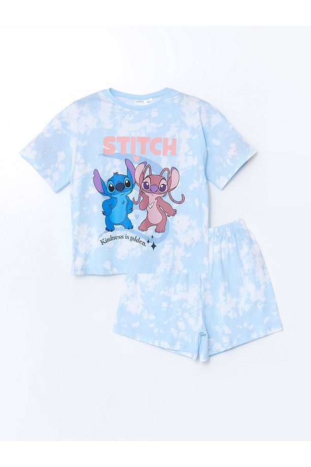 Bisiklet Yaka Kız Çocuk Şortlu Pijama Takımı - 1