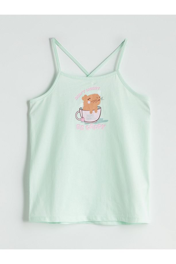 Bisiklet Yaka Kız Çocuk Şortlu Pijama Takımı - 2